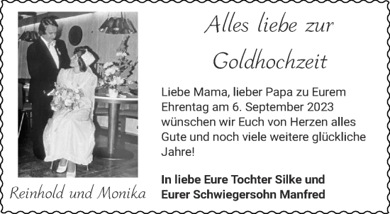 Glückwunschanzeige von Reinhold und Monika  von Aachener Zeitung