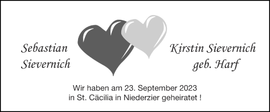 Glückwunschanzeige von Sebastian und Kirstin Sievernich von Zeitung am Sonntag