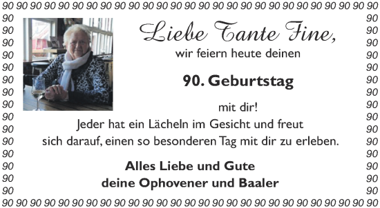 Glückwunschanzeige von Tante Fine  von Aachener Zeitung