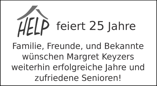 Glückwunschanzeige von Margret Keyzers von Aachener Zeitung