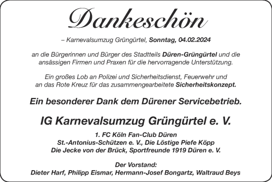 Glückwunschanzeige von Dankeschön  von Zeitung am Sonntag