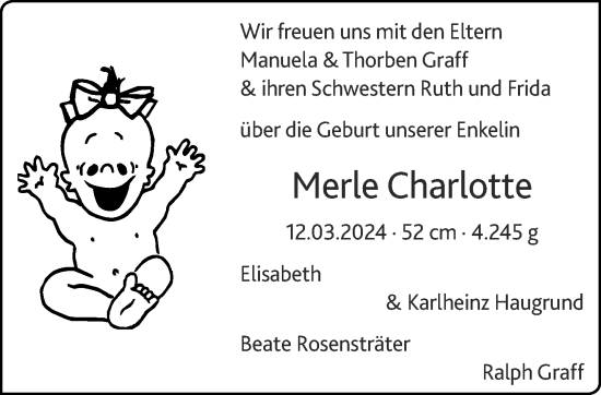 Glückwunschanzeige von Merle Charlotte  von Aachener Zeitung