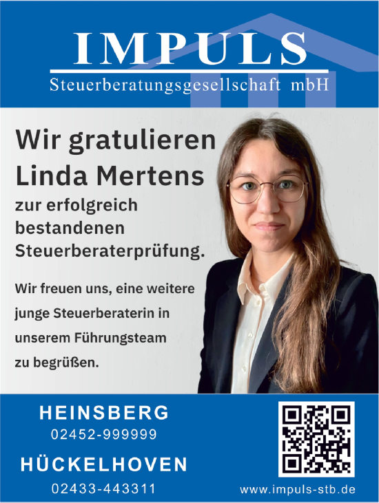 Glückwunschanzeige von Linda Mertens von Zeitung am Sonntag