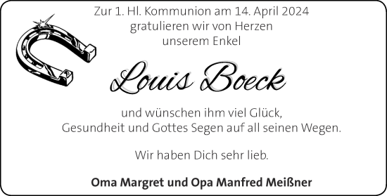 Glückwunschanzeige von Luis Boeck  von Aachener Zeitung