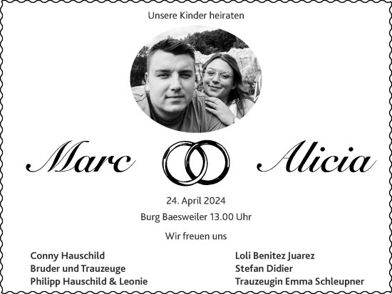 Glückwunschanzeige von Marc und Alicia  von Zeitung am Sonntag