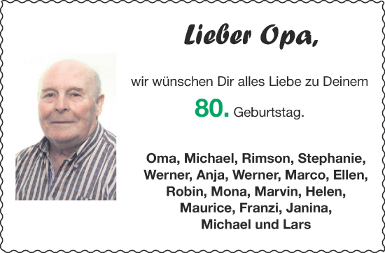 Glückwunschanzeige von Opa  von Aachener Zeitung