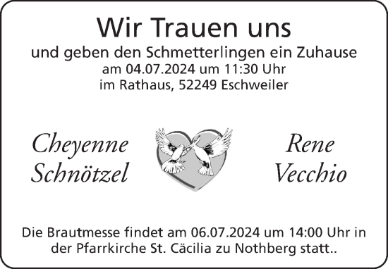 Glückwunschanzeige von Cheyenne Schnötzel von Zeitung am Sonntag