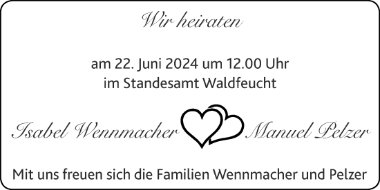 Glückwunschanzeige von Isabel Wennmacher von Zeitung am Sonntag