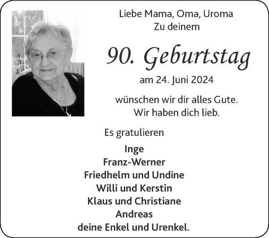 Glückwunschanzeige von Mama  von Zeitung am Sonntag