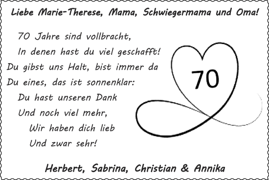 Glückwunschanzeige von Marie-Therese  von Zeitung am Sonntag