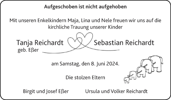 Glückwunschanzeige von Tanja und Sebastian Reichardt von Zeitung am Sonntag