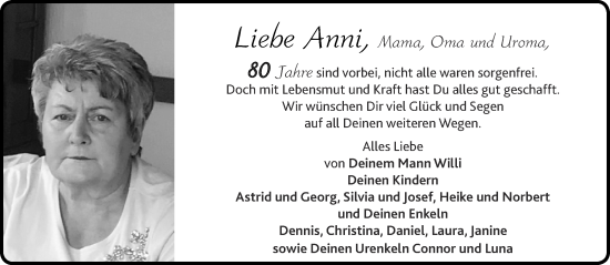 Glückwunschanzeige von Anni  von Aachener Zeitung