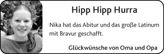 Glückwunschanzeige von Nika  von Aachener Zeitung