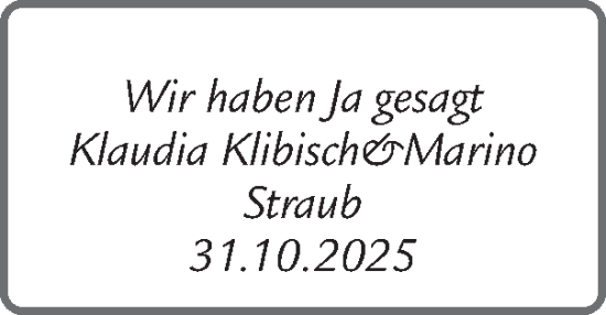 Glückwunschanzeige von Klaudia und Marino  von Zeitung am Sonntag