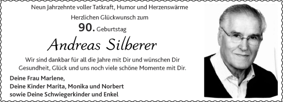 Glückwunschanzeige von Andreas Silberer von Aachener Zeitung