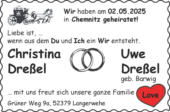Glückwunschanzeige von Christina Dreßel von Aachener Zeitung