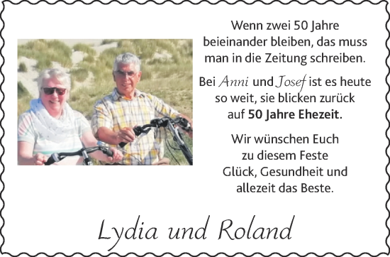 Glückwunschanzeige von Lydia und Roland  von Aachener Zeitung