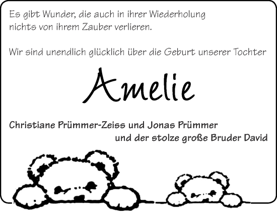 Glückwunschanzeige von Amelie  von Aachener Zeitung