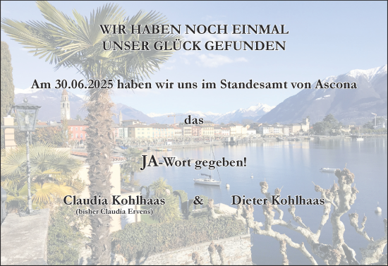 Glückwunschanzeige von Claudia  Kohlhaas von Zeitung am Sonntag