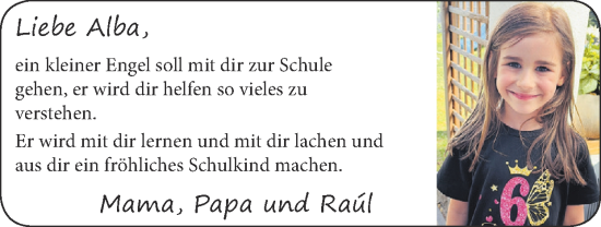 Glückwunschanzeige von Alba  von Zeitung am Sonntag