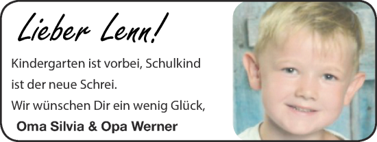 Glückwunschanzeige von Lenn  von Zeitung am Sonntag