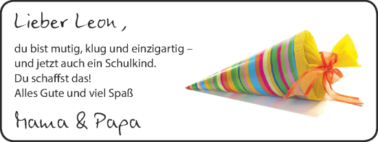 Glückwunschanzeige von Leon  von Zeitung am Sonntag