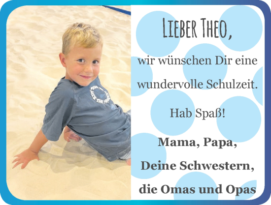 Glückwunschanzeige von Theo  von Zeitung am Sonntag