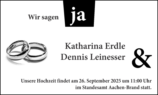 Glückwunschanzeige von Katharina und Dennis  von Aachener Zeitung